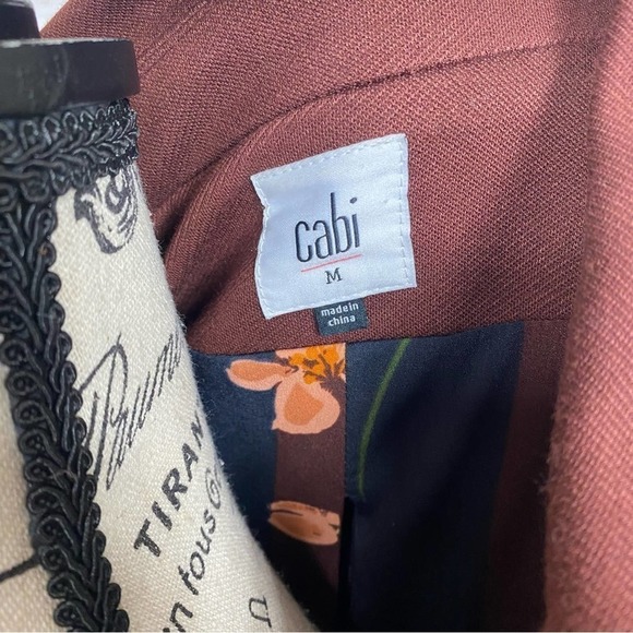 CABI BOSS 3 BUTTON MAROON LONG SLEEVE BLAZER LONG PEA COAT FALL JACKET - Picture 11 of 13